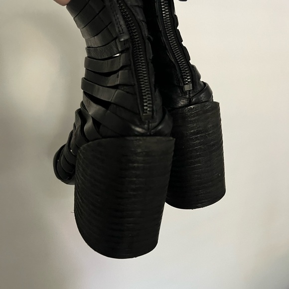 MARSÉLL Coltellone Black Leather Strap Block Heel Shoes Sz 40 - Picture 8 of 12